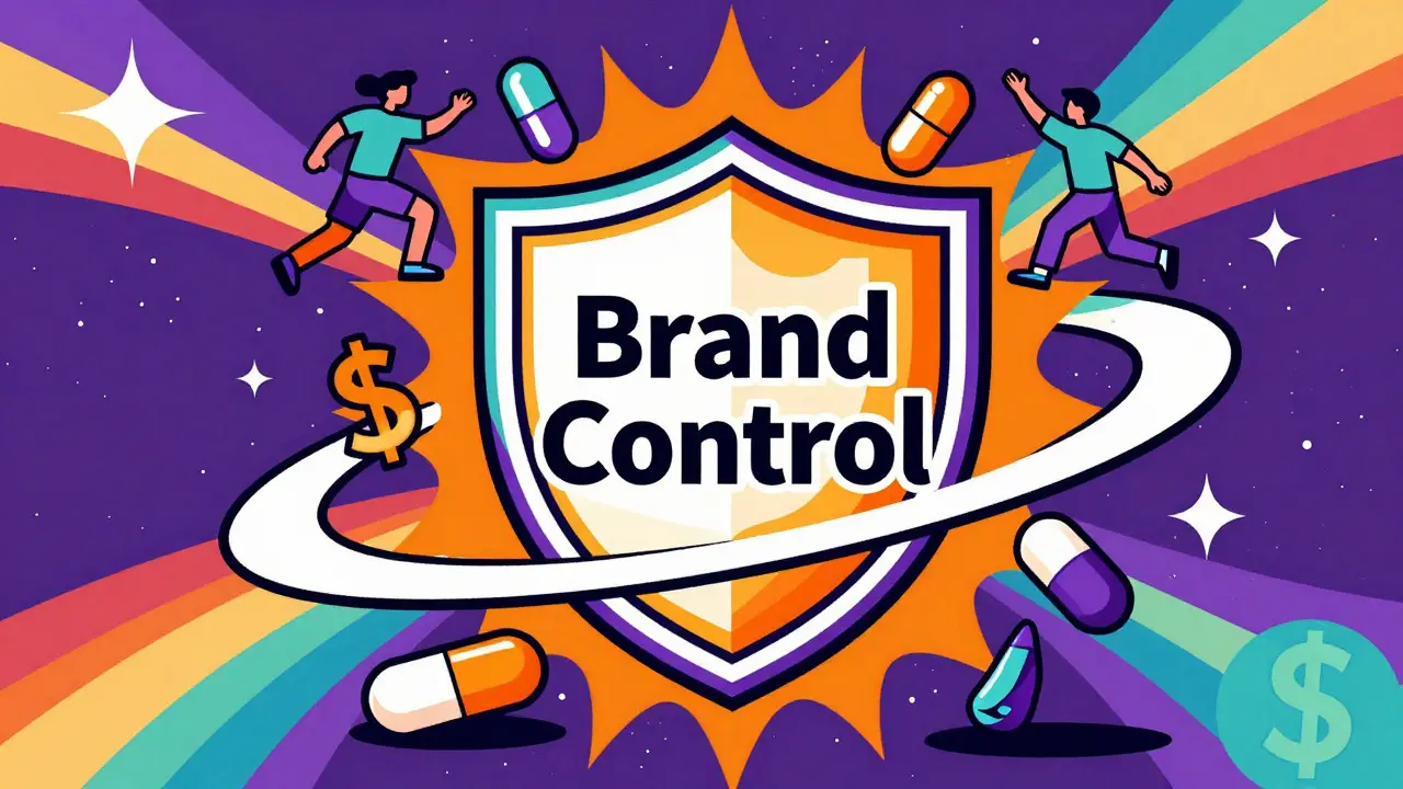 Abstract art showing brand control and market strategy